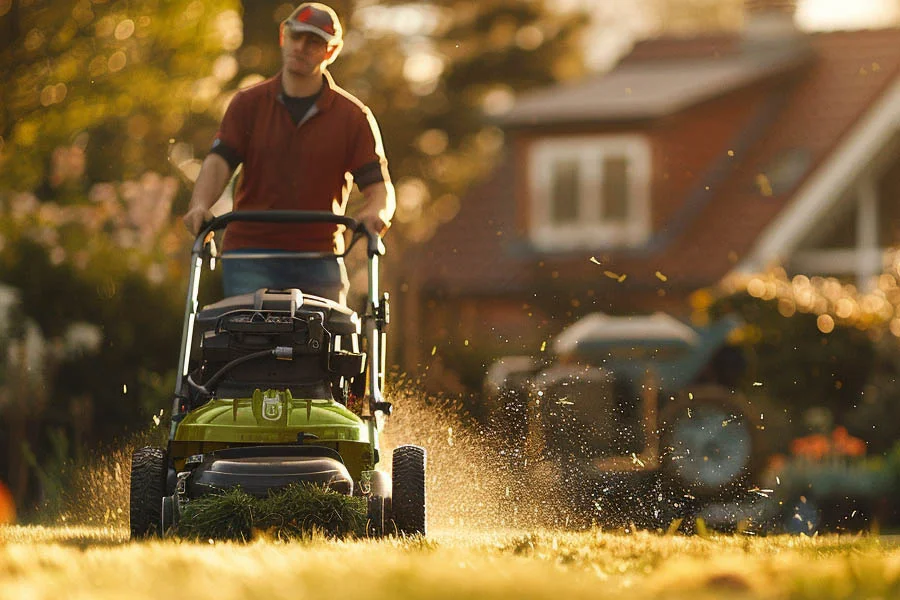 cordless self propelled electric lawn mowers